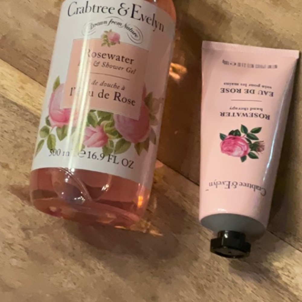 Crabtree & Evelyn Rosewater Shower Gel and Hand Cream Set - Pink